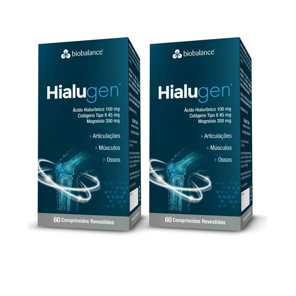 Kit 2 Hialugen Magnésio Colágeno Ácido Hialurônico Biobalance sem sabor