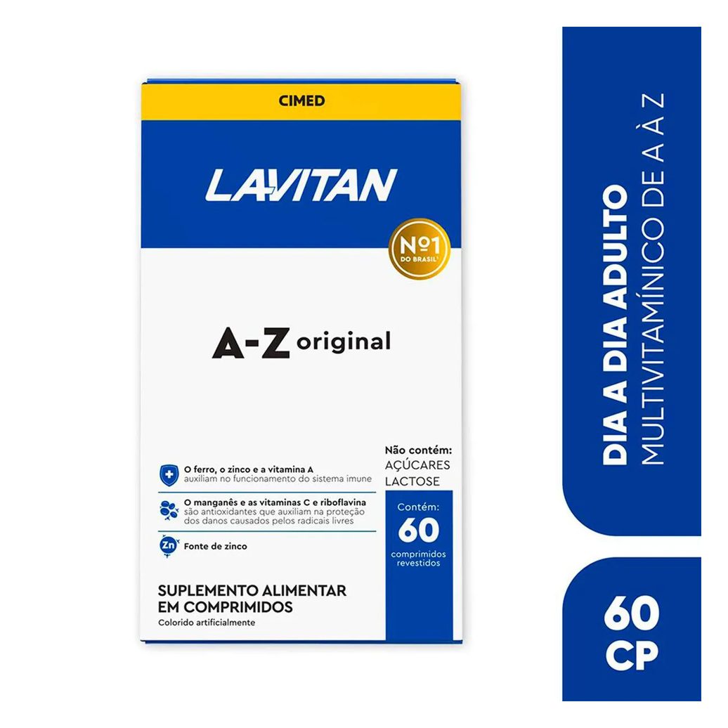 Kit Polivitamínico Lavitan A-Z Original 60 comprimidos + Cabelos e Barba 60 cápsulas