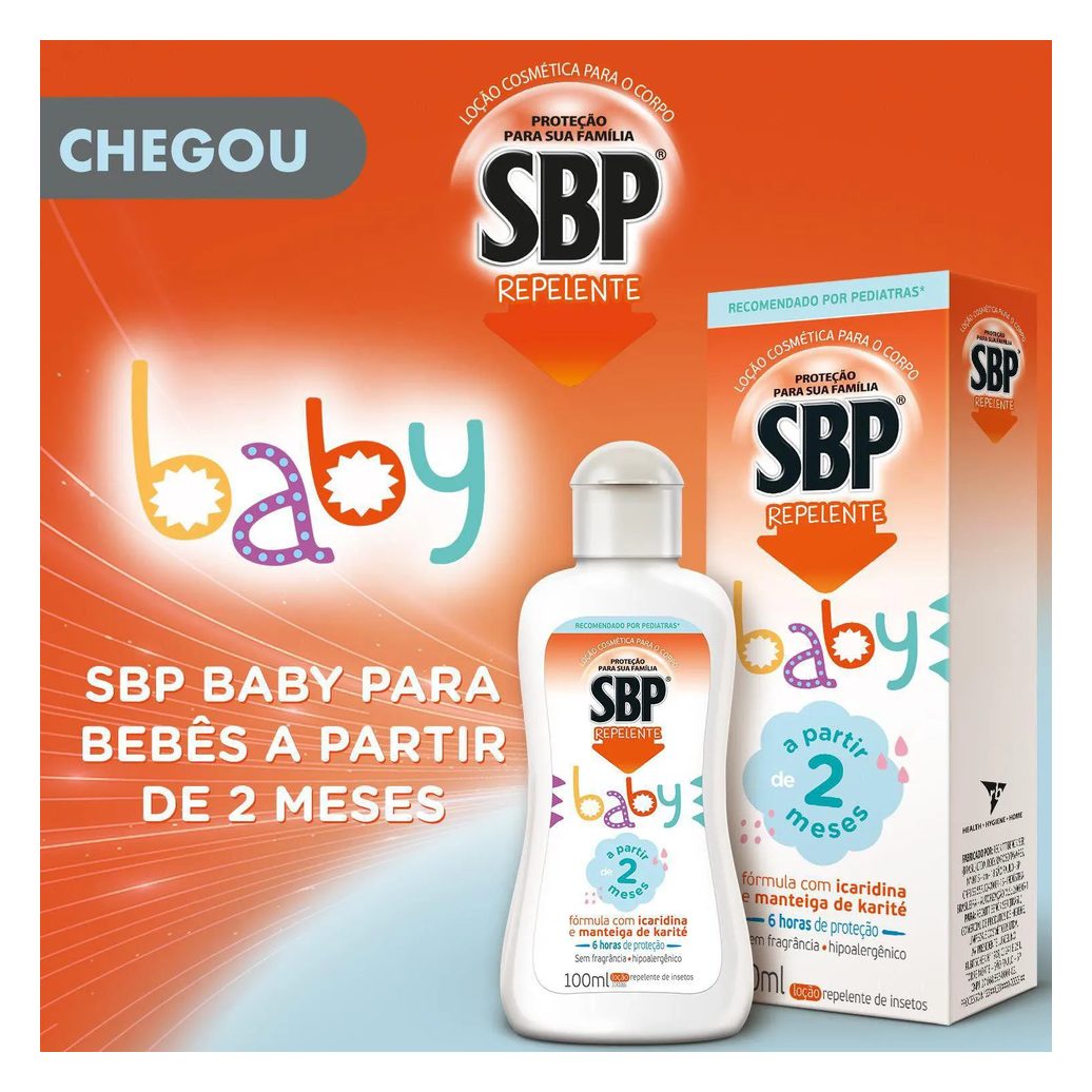 Repelente Infantil SBP Baby Icaridina Sem Fragrância Loção 100ml