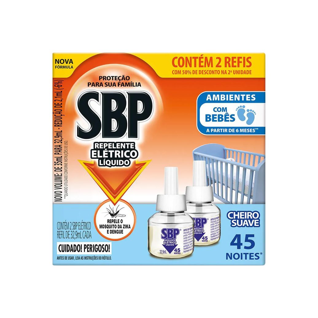 Kit Repelente SBP Advanced Loção + Infantil Baby Icaridina Sem Fragrância Loção + Refil Elétrico Líquido Cheiro Suave 2 Unidades