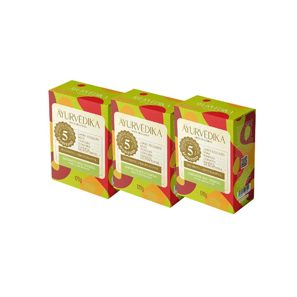 Kit 3 Sabonetes em Barra 100% Vegetais Fresh LemonGrass