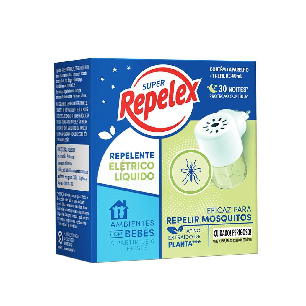 Kit Repelex Aparelho Elétrico + Repelente 30 Noites 40ml