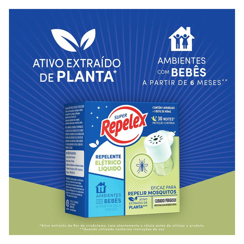 Kit Repelex Aparelho Elétrico + Repelente 30 Noites 40ml