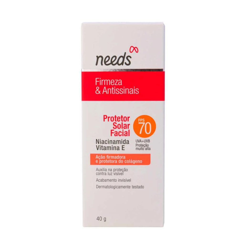 Protetor Solar Facial Needs Firmeza & Antissinais FPS 70 40g