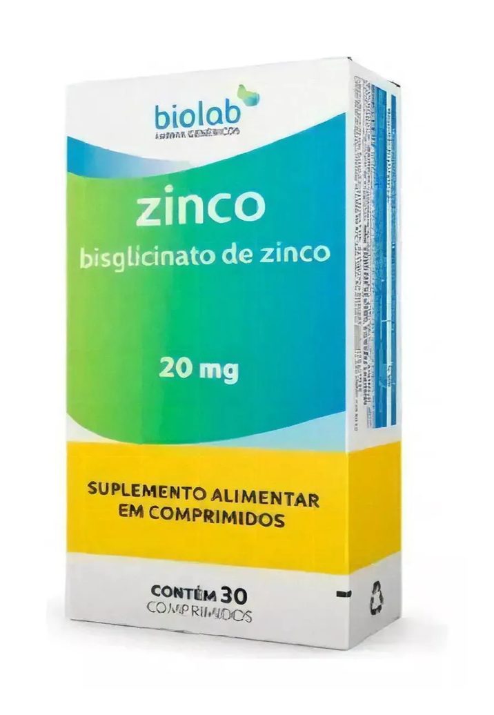 Zinco Quelato 20mg Biolab Imunidade Cabelos E Pele 30cps
