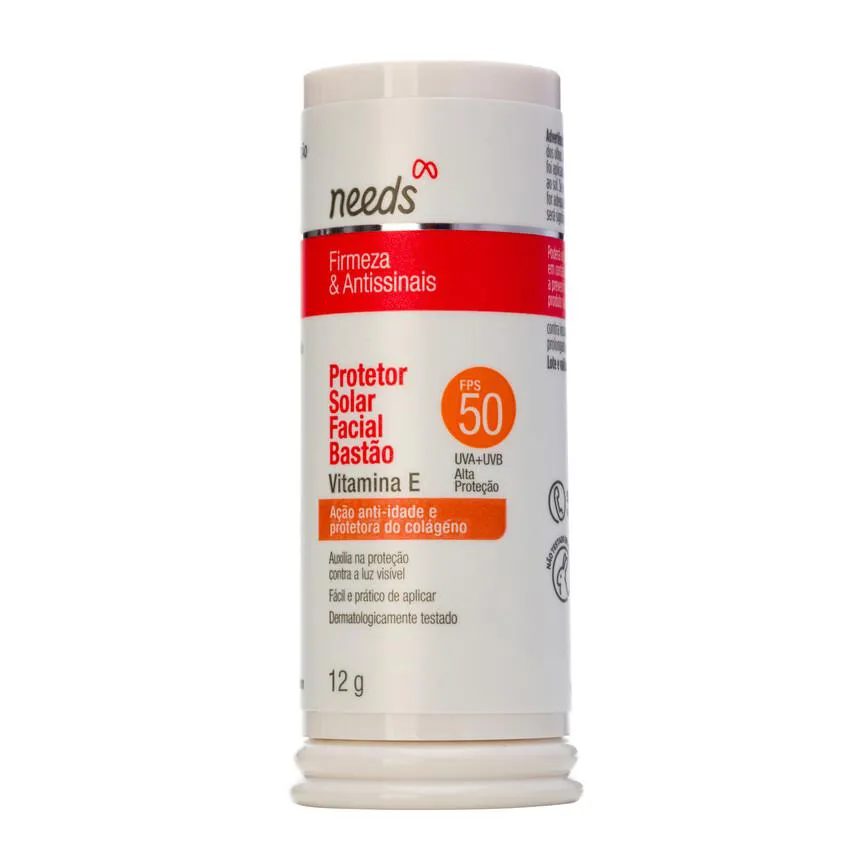 Protetor Solar Facial Needs Firmeza & Antissinais FPS 50 Bastão 12g