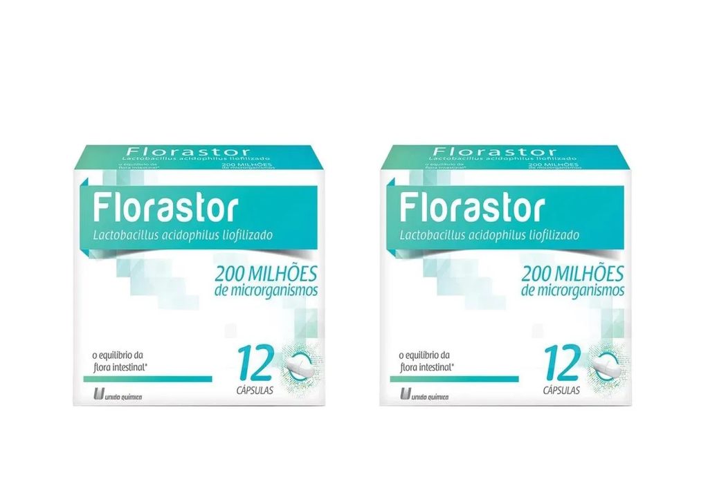 Kit 2 Suplemento Florastor Probiótico Lactobacillus 12cps