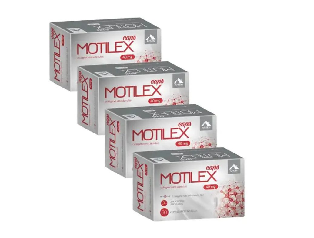 Motilex Kit C/4 Caixas C/60 cápsulas Cada - Colágeno Tipo 2 Puro