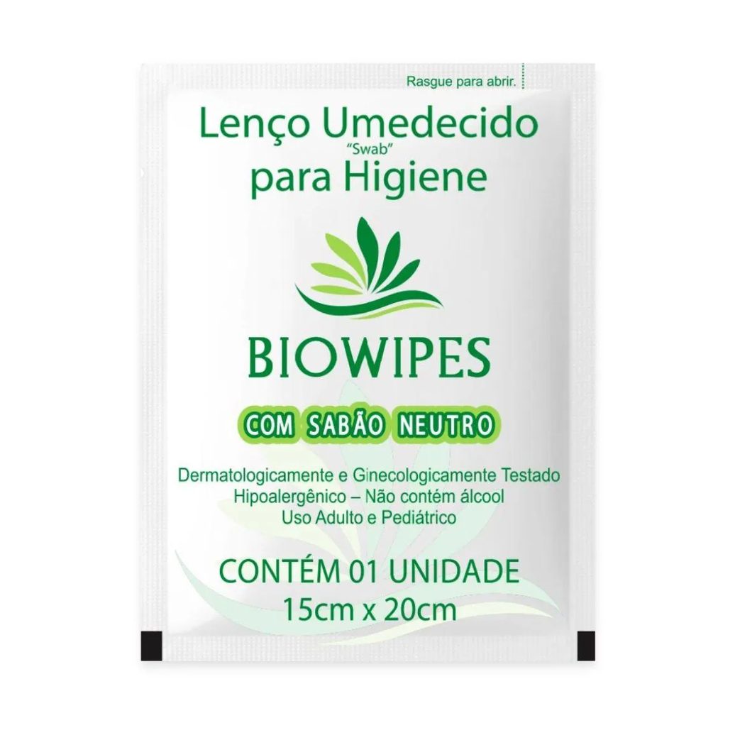 Lenço Umedecido para Higiene Íntima Swab com Sabão Neutro C/100 - Biowipes