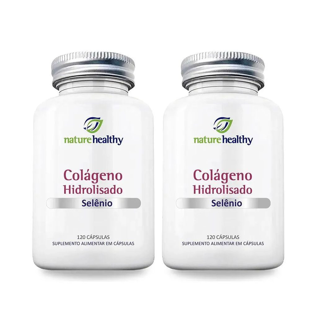 Kit C/ 2 Colágeno Hidrolisado 400mg + Selênio 60mcg Nature Healthy 120 Cápsulas
