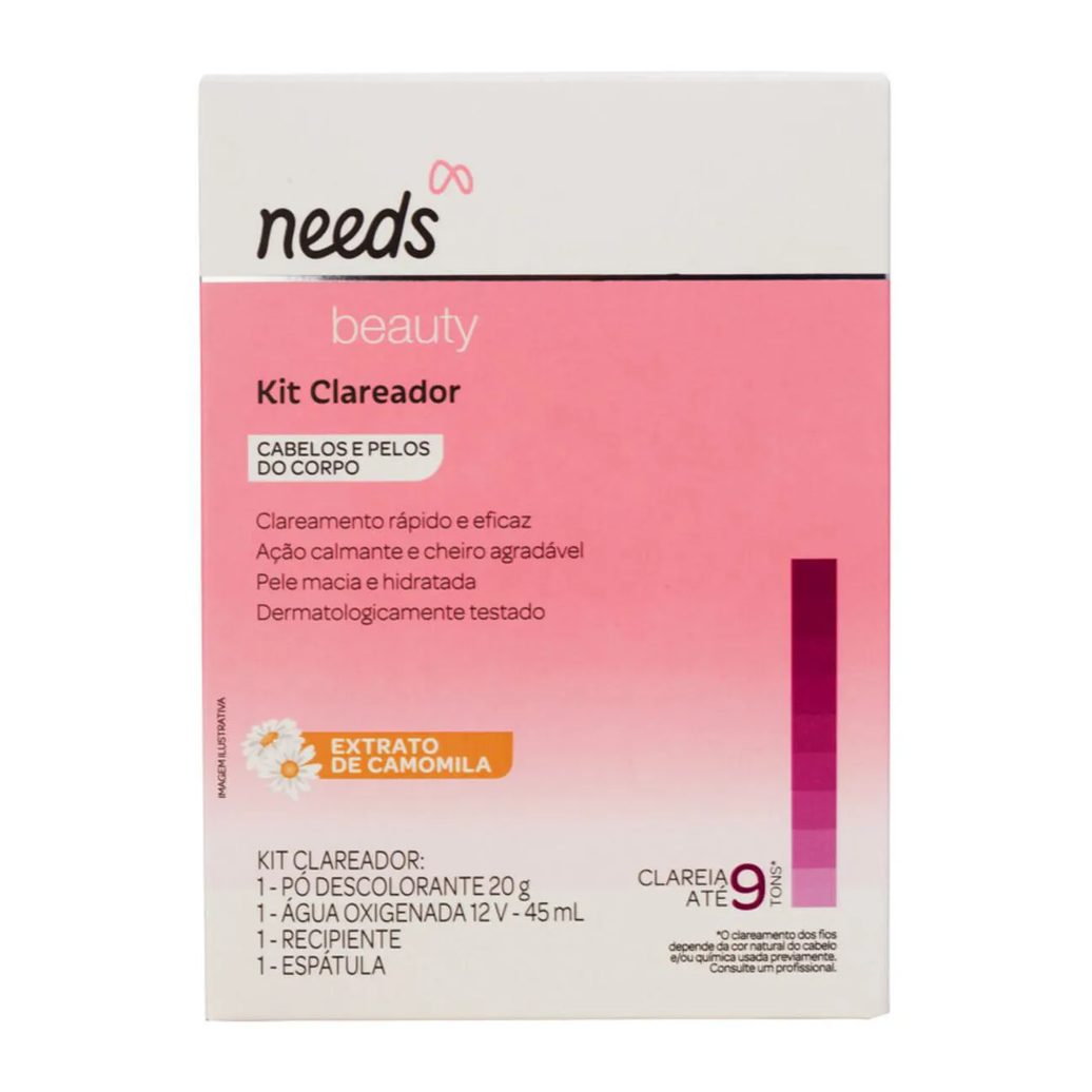 Kit Descolorante de Pelos Needs Beauty Extrato de Camomila