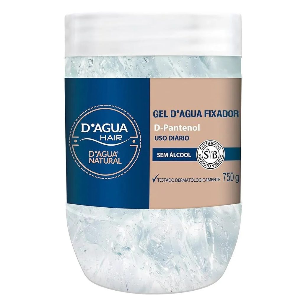 Gel Dagua Fixador para Uso Diario 750g D'agua Natural
