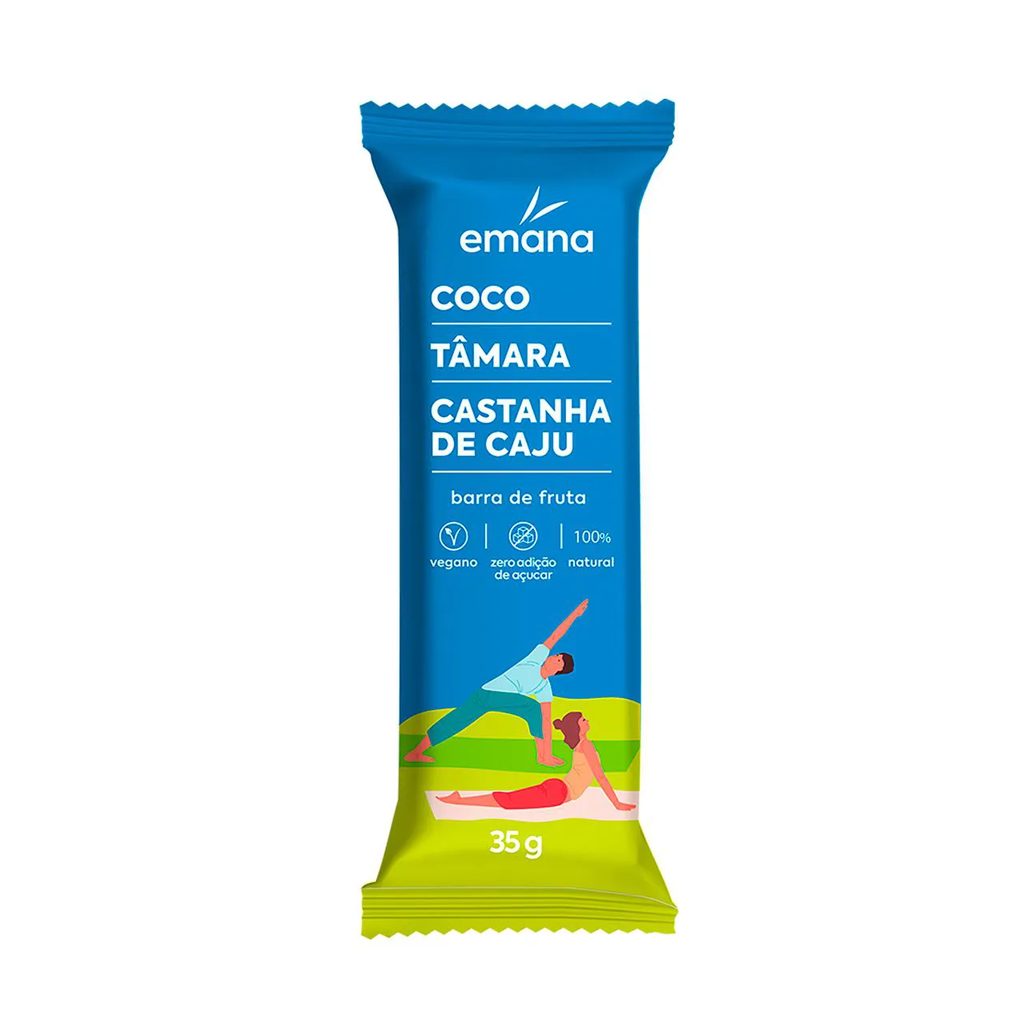 Barra de Fruta Emana Coco, Tâmara e Caju 35g
