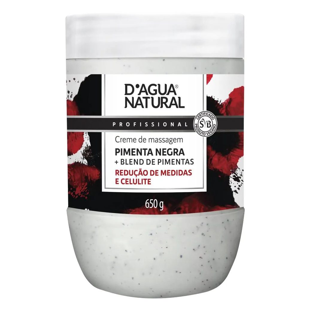 Creme Massagem Pimenta Negra Termo Ativo 650g Dagua Natural
