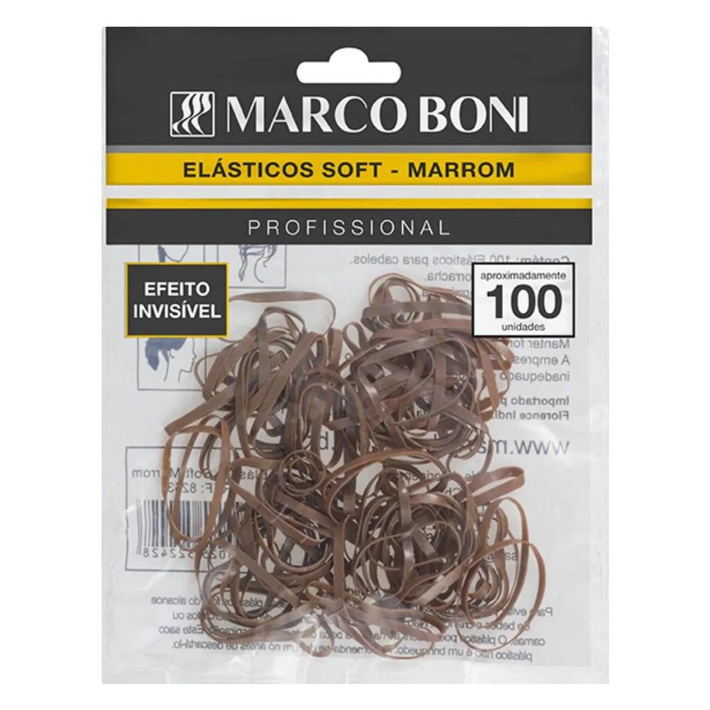 Elastico Soft Marrom para Penteados 100 unidades Marco Boni