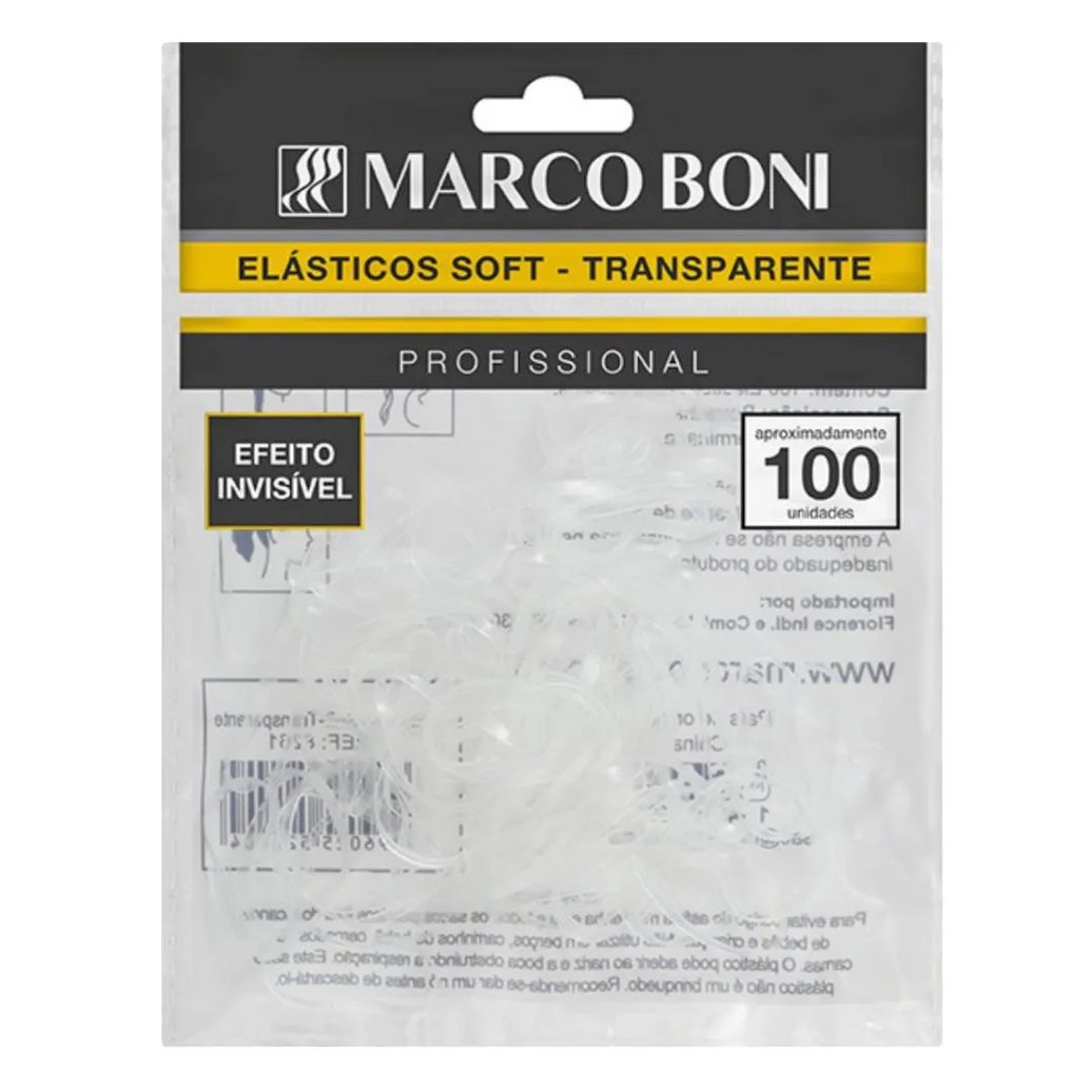 Elasticos de Cabelo Soft Penteados Transparente Marco Boni