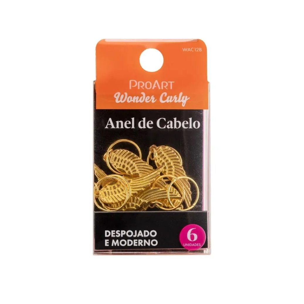 Anel de Cabelo Penteados Asa Dourada 6 unidades Proart