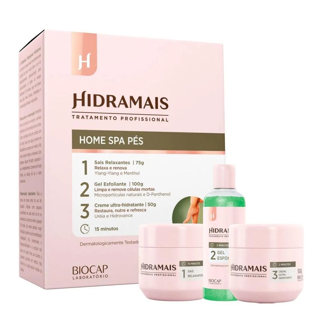Home Spa Pés Sais Relaxante Gel Esfoliante Creme Hidramais