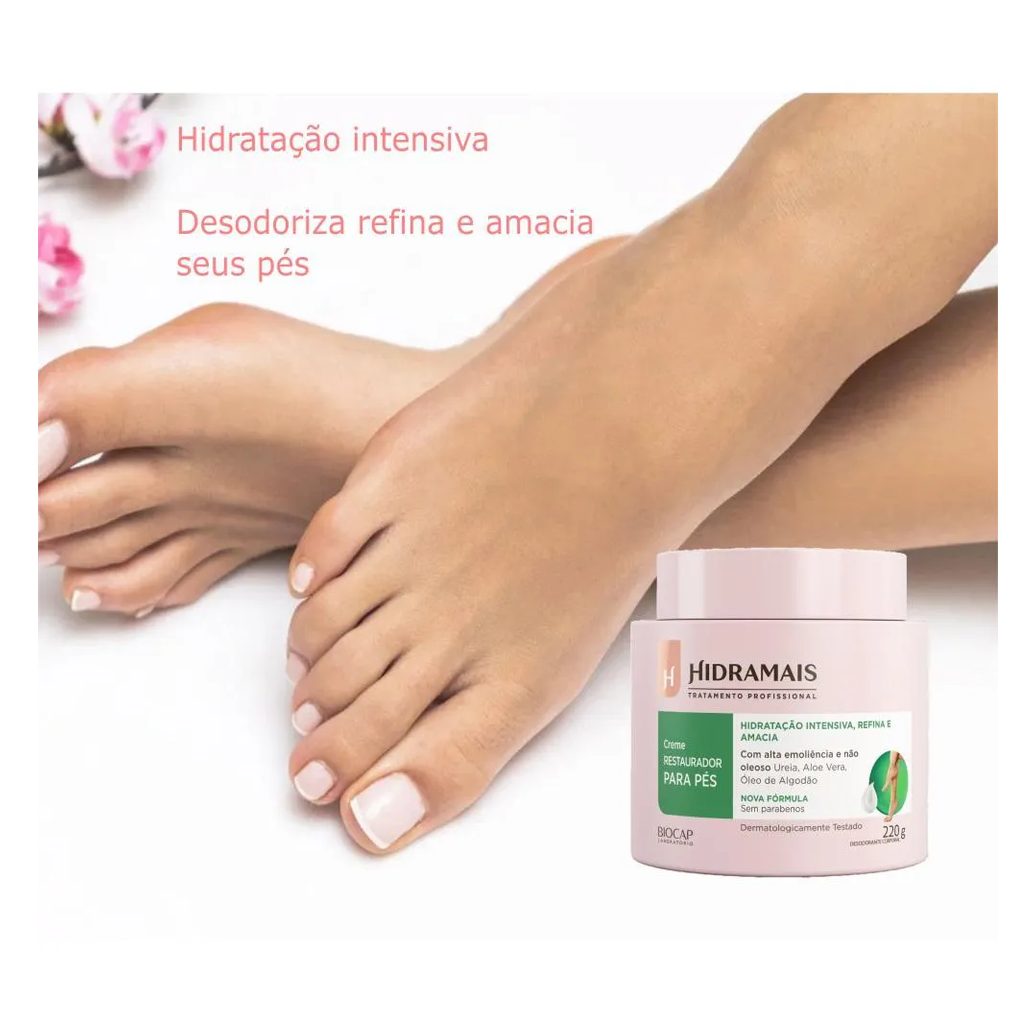 Creme Restaurador Desodorante para Os Pés 220gr Hidramais