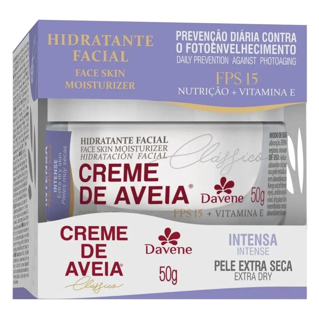 Hidratante Facial Creme de Aveia Intensa 50g Davene