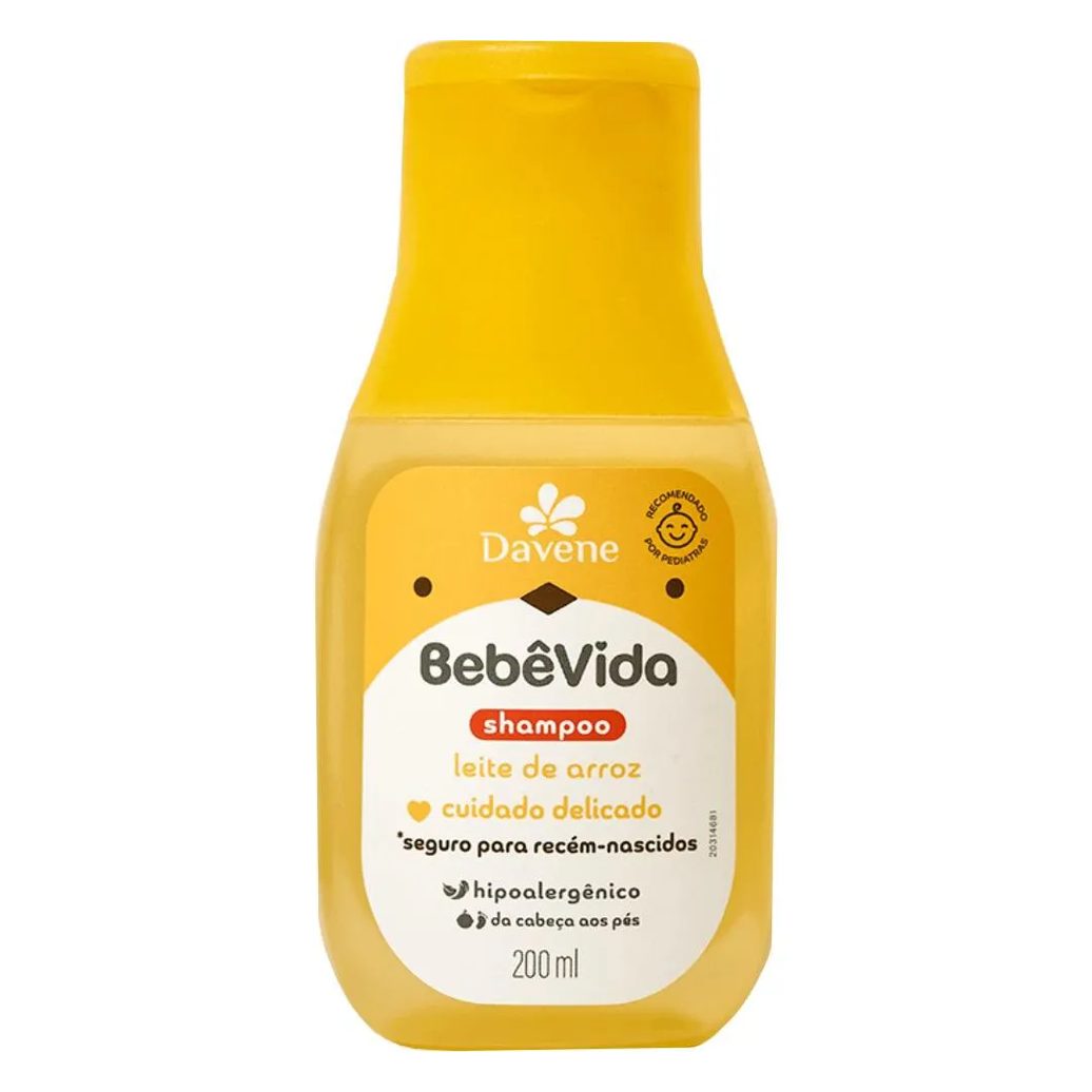 Shampoo Leite de Arroz Bebe Vida 200ml Davene