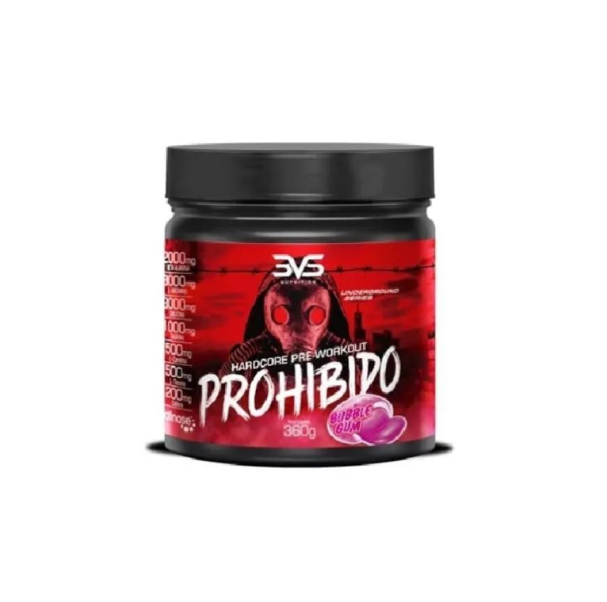 Prohibido Hardcore Pré-Workout (360G) - Sabor: Bubble Gum