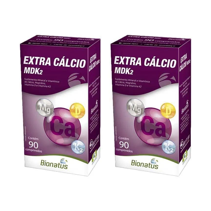 Kit 2 Extra Cálcio Mdk2 Bionatus 90 comprimidos