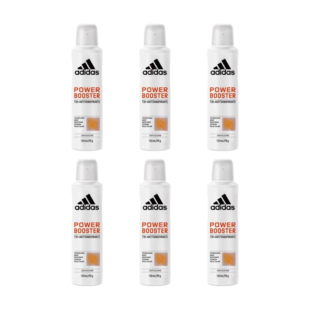 Desodorante Aero Adidas 150ml Fem Power Booster - Kit C / 6un
