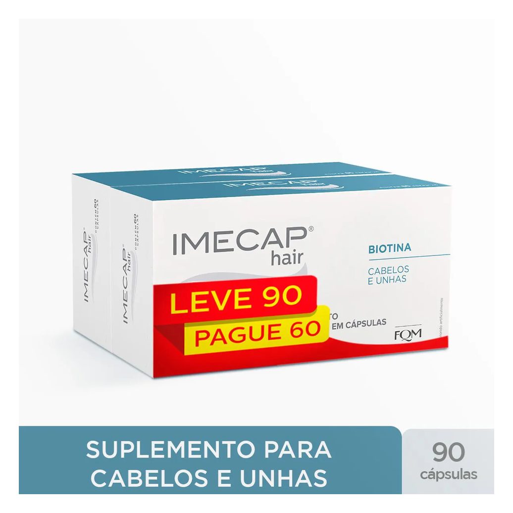 Suplemento Alimentar Imecap Hair Leve 90 Pague 60 cápsulas
