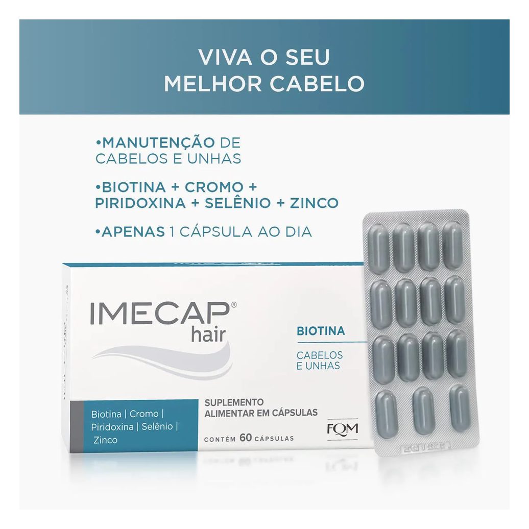 Suplemento Alimentar Imecap Hair Leve 90 Pague 60 cápsulas