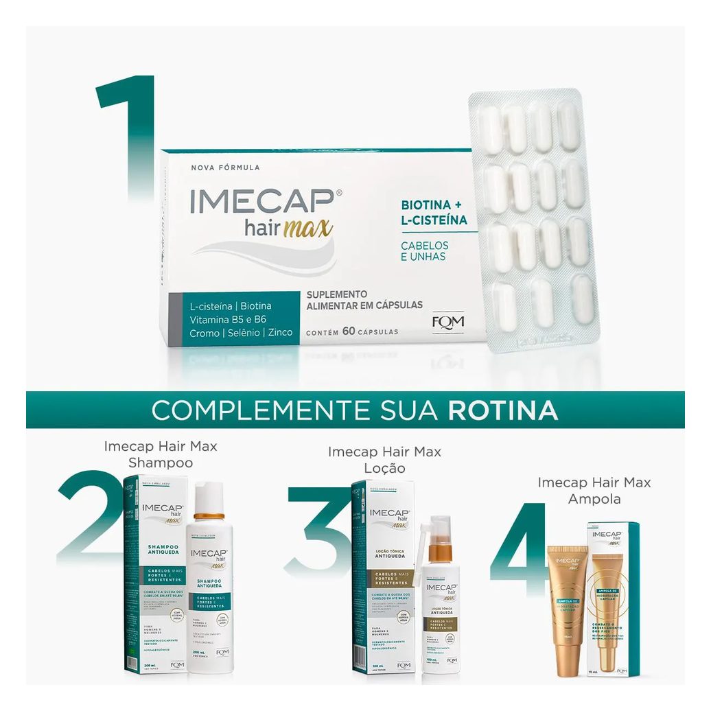 Kit Imecap Hair Max Cabelos e Unhas 60 + 30 cápsulas