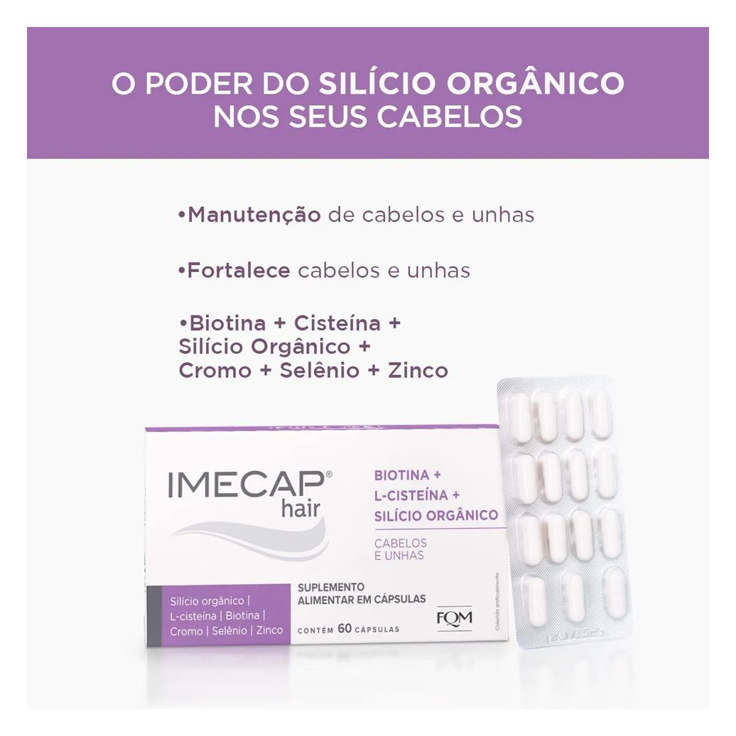 Suplemento Alimentar Imecap Hair Silício Orgânico 60 cápsulas