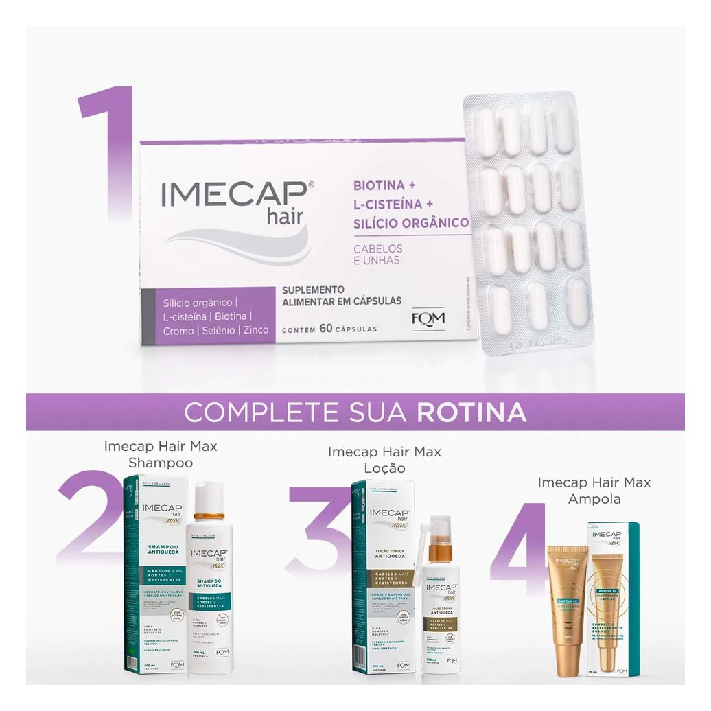Suplemento Alimentar Imecap Hair Silício Orgânico 60 cápsulas