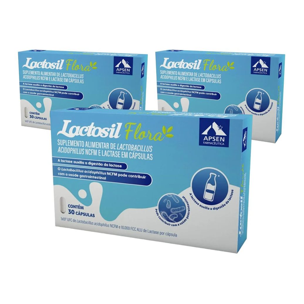 Kit 3 Suplemento Vitamina Lactosil Flora 30 Cps - Apsen