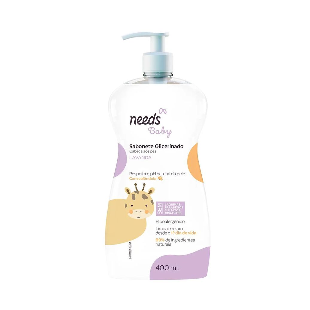 Sabonete Líquido Glicerinado Needs Baby Lavanda 400ml