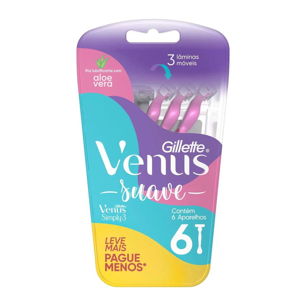 Depilador Descartável Gillette Venus Suave 6 unidades