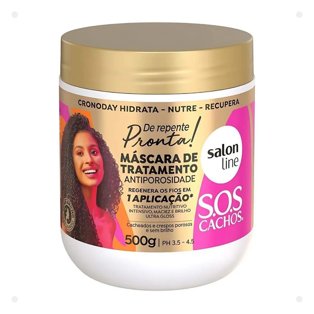 Máscara de Tratamento Antiporosidade Salon Line Sos Cachos de Repente Pronta! 500g