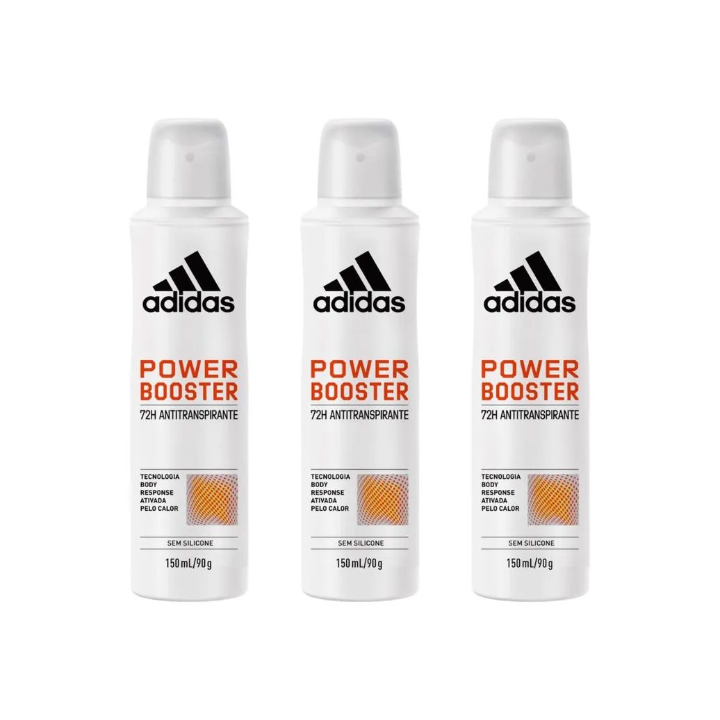Desodorante Aero Adidas 150ml Fem Power Booster - Kit C / 3un