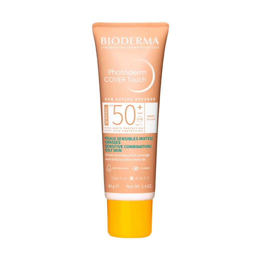 Protetor Solar Facial Bioderma Photoderm Cover Touch FPS 50 Dourado 40ml
