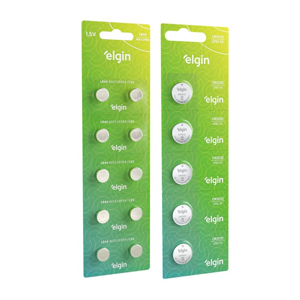 Kit 5 Baterias Pilha Cr2032 10 Baterias Pilhas Lr44 Elgin
