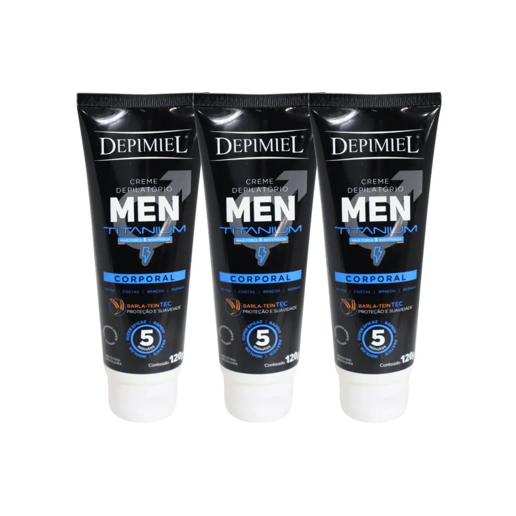 Kit 3 Creme Depilatória Men Corporal Masculino Depimiel