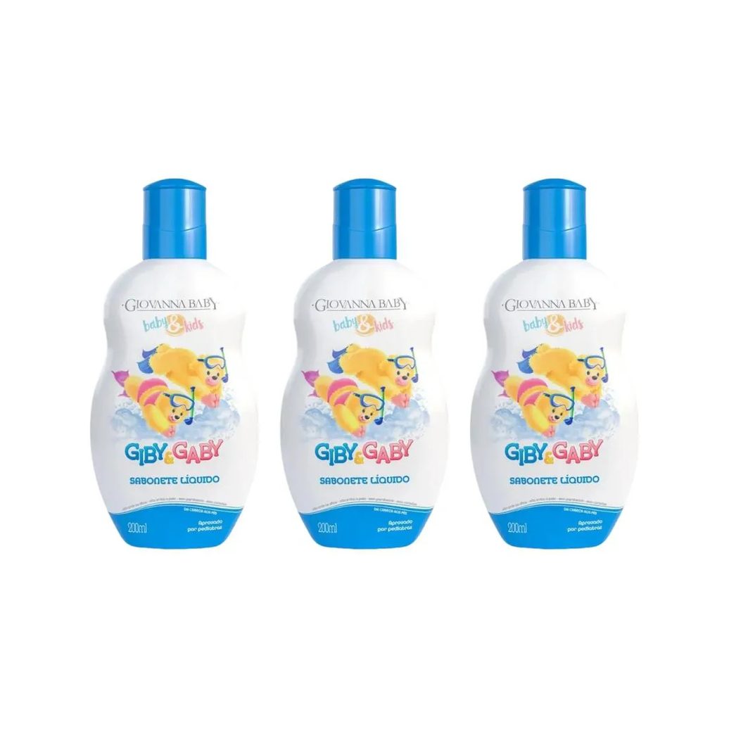 Sabonete Liquido Giovanna Baby Giby 200ml - Kit C / 3un