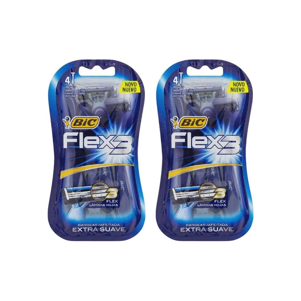 Aparelho de Barbear Bic Flex 3 com 4un - Kit C / 2un