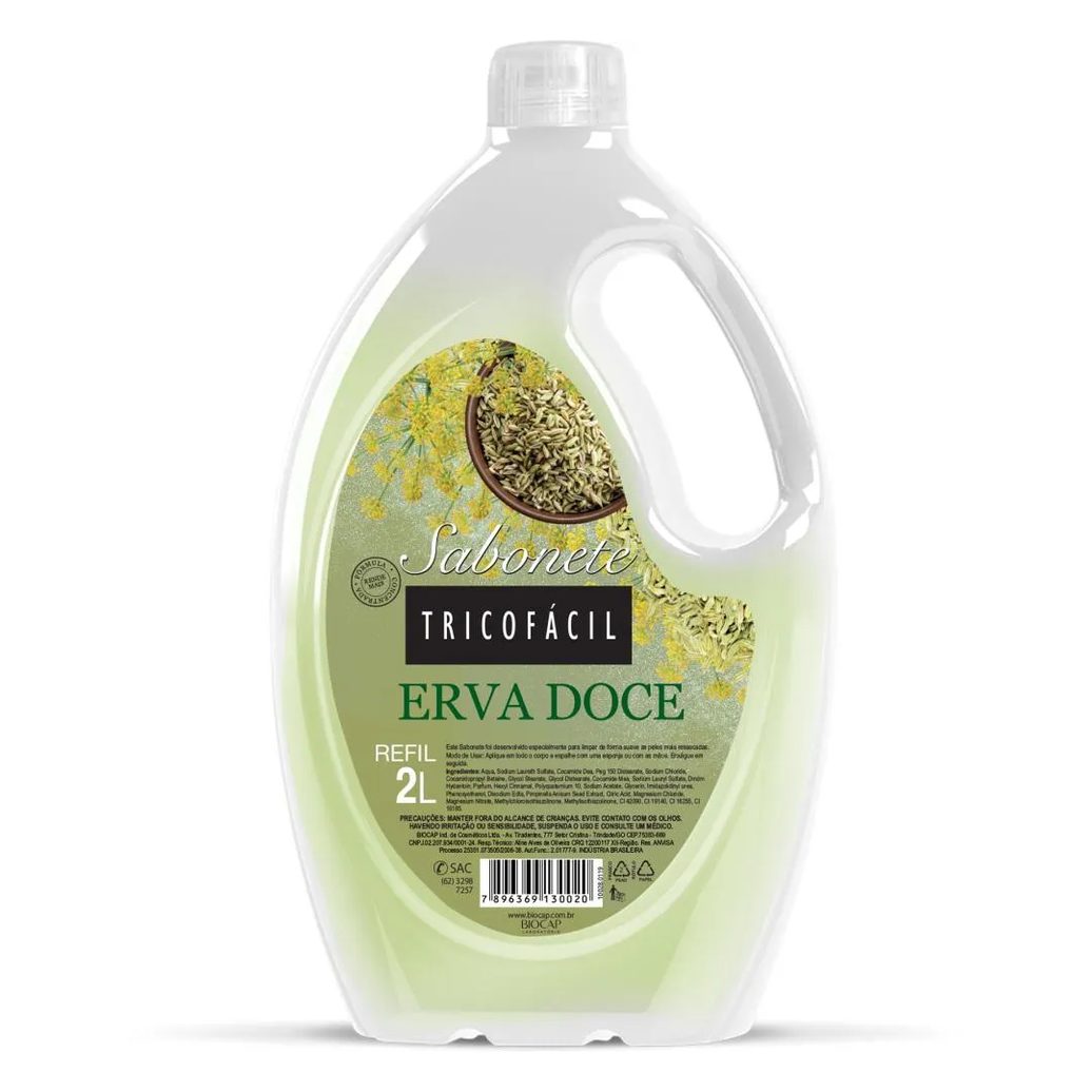 Sabonete Líquido de Erva Doce 2 Litros Tricofácil
