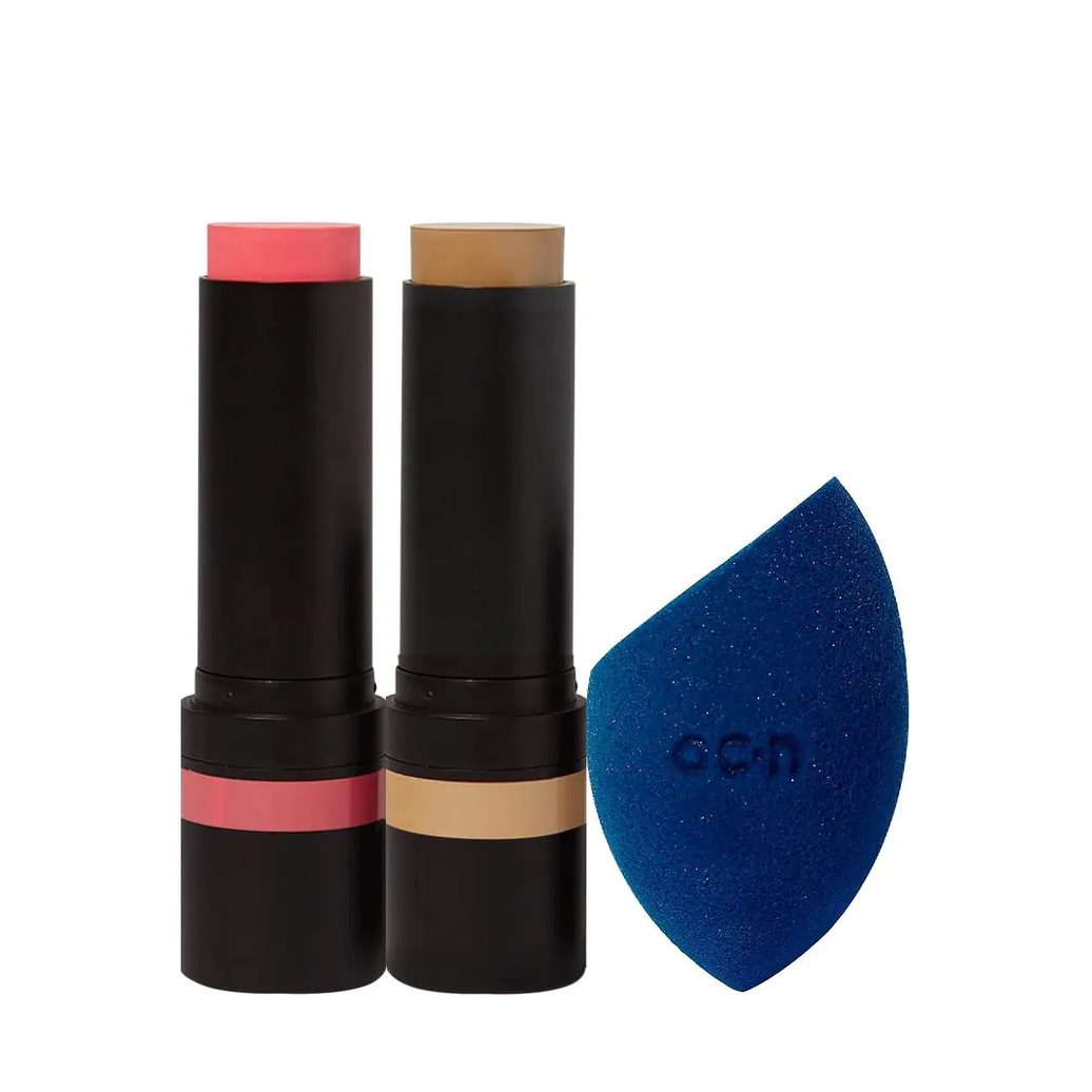 Kit Océane Edition Blush Cloudy Pink Stick Contorno Marrom Claro e Flat Blend Azul (3 Produtos)