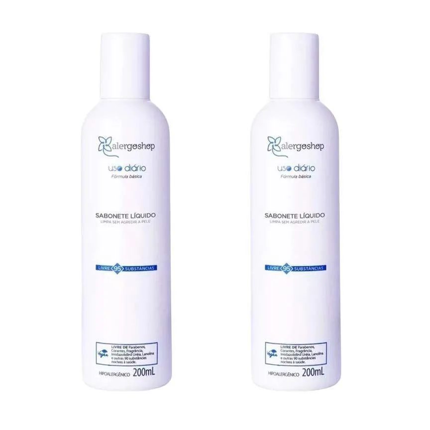 Kit 2 Sabonete Líquido Hipoalergênico Alergoshop 200ml