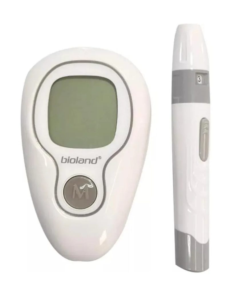 Aparelho de Medir Glicose Completo Bioland com Caneta Lancetadora e 10 Lancetas e 10 Tiras