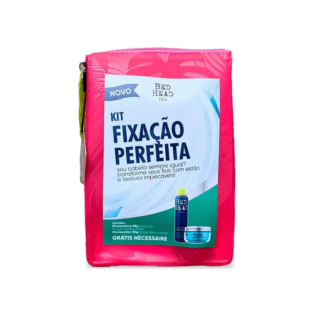 Kit Bed Head Tigi Fixação Perfeita Spray de Fixação Forte Masterpiece 68g + Pasta Texturizante Manipulator 30g + Necessaire