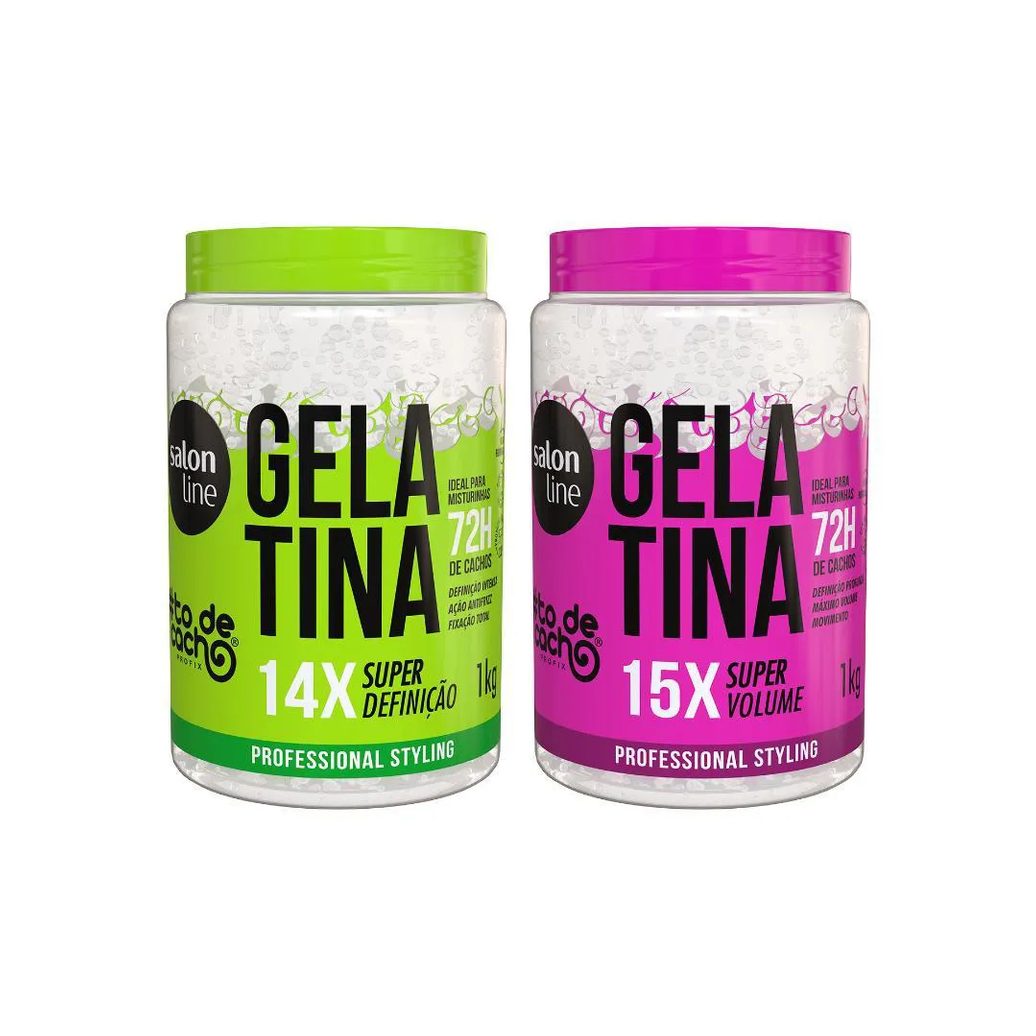Kit Gelatina em Dobro #todecacho Volume e Definição 1kg