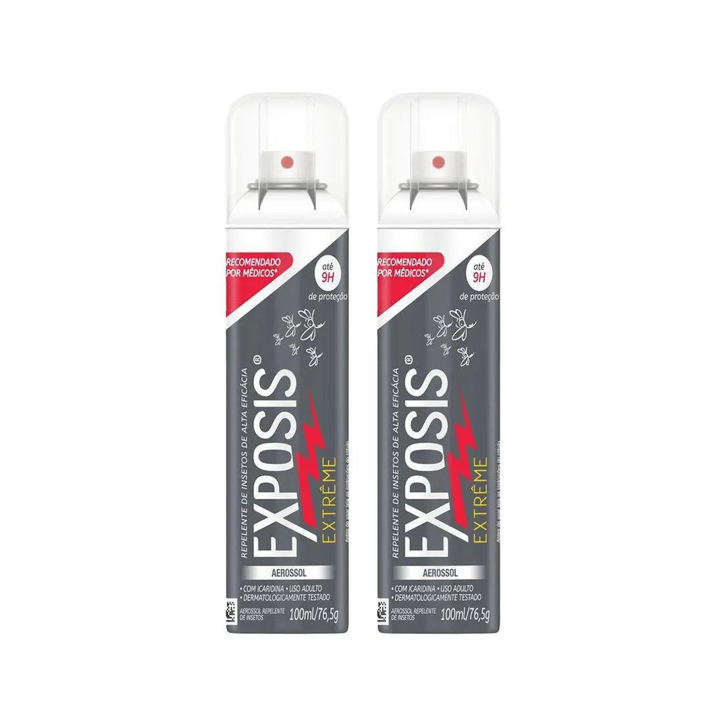 Kit 2 Repelente Aerossol Exposis Extrême 100ml
